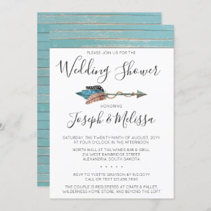 Convite para Chás de casamento de Penas Russas