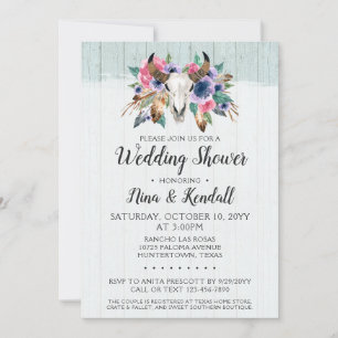 Convite para Chás de casamento do crânio de vaca f