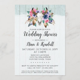 Convite para Chás de casamento do crânio de vaca f