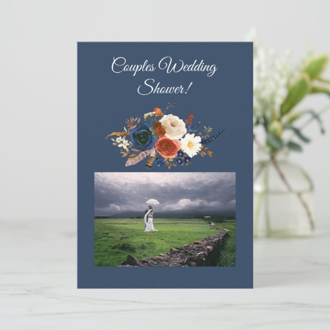 Convite para Chás de casamento Modernos (Em pé/Frente)