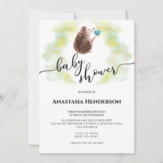 Convite para chás de fraldas. (Frente)