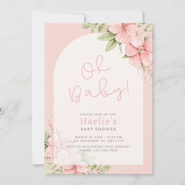 Convite para chás de fraldas (Frente)