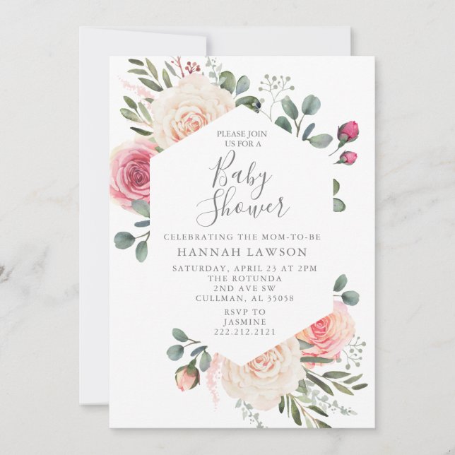 Convite para chás de fraldas (Frente)