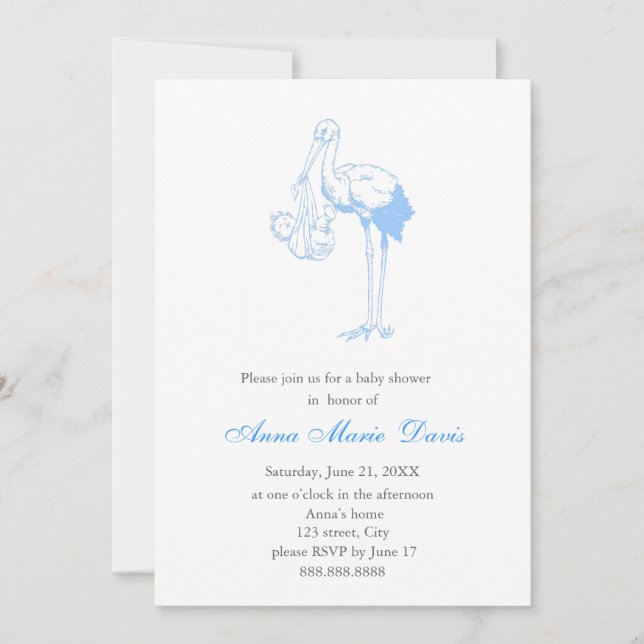 Convite para Chás de fraldas (Frente)