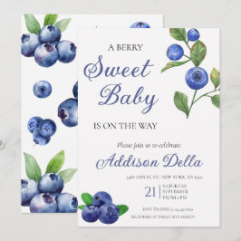 Convite para Chás de fraldas Blue Berry Sweet