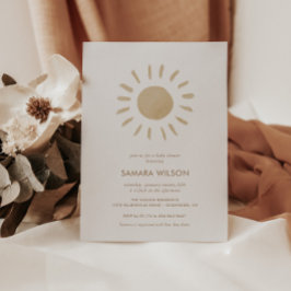 Convite para Chás de fraldas Boho Sunshine