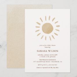 Convite para Chás de fraldas Boho Sunshine