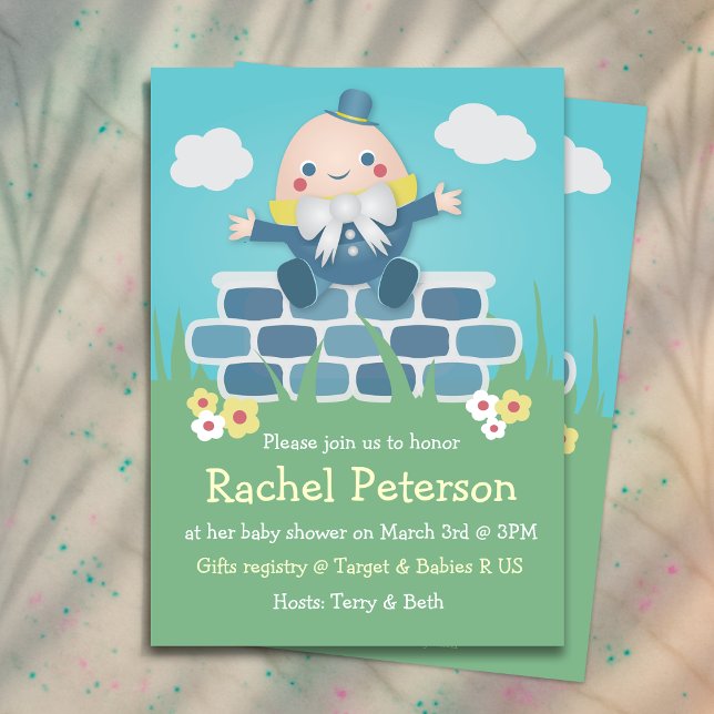 Convite para Chás de fraldas bonitinho (Cute Humpty Dumpty Baby Shower Invitation
)