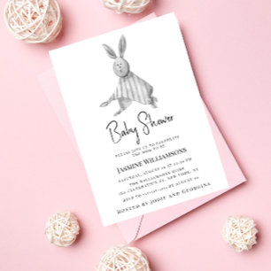 Convite para chás de fraldas brancos e negros mode