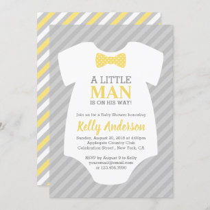 Convite para Chás de fraldas - Cinzas amarelas