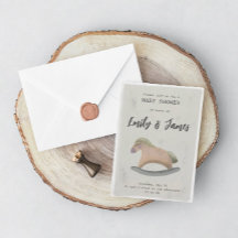 Convite para chás de fraldas com Cavalo Fogueiro