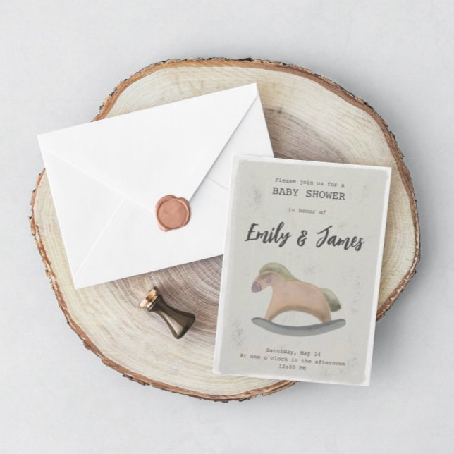 Convite para chás de fraldas com Cavalo Fogueiro (Criador carregado)