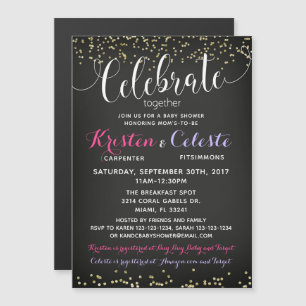 Convite para chás de fraldas, conjunto de amigos