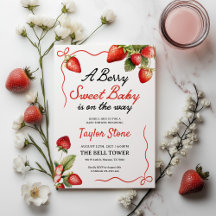 Convite para chás de fraldas | Convite Berry Sweet