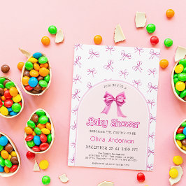 Convite para Chás de fraldas cor-de-rosa