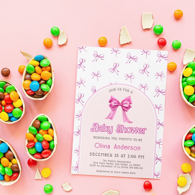 Convite para Chás de fraldas cor-de-rosa (Criador carregado)