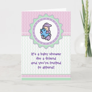 Convite para Chás de fraldas Cutietoots - Rosa/Ver