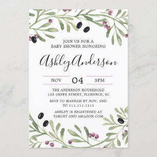 Convite para Chás de fraldas da Toscana Italiana