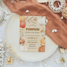 Convite para Chás de fraldas de abóbora