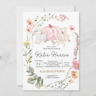 Convite para Chás de fraldas de abóbora, convite p