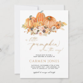 Convite para Chás de fraldas de Abóbora de outono