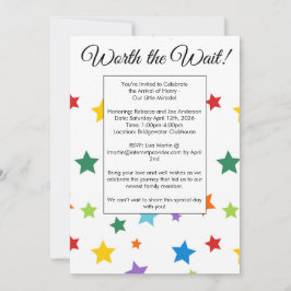 Convite para Chás de fraldas de Adoção