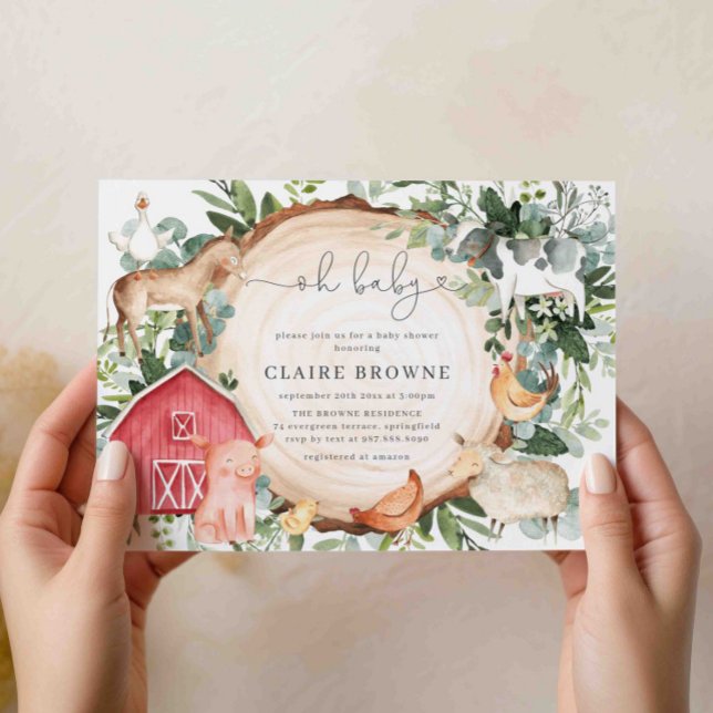 Convite para Chás de fraldas de Animais de Explora (Criador carregado)