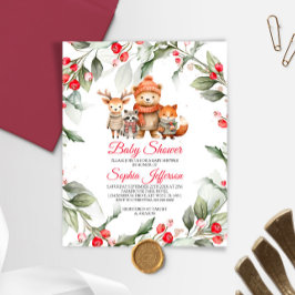 Convite para Chás de fraldas de animais florestais