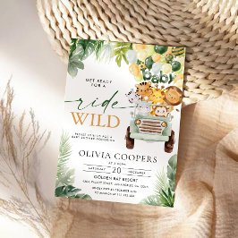 Convite Para Chás de fraldas De Animais Safari