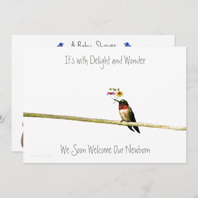 Convite para Chás de fraldas de aves de capoeira:  (Frente/Verso)