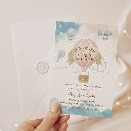 Convite para Chás de fraldas de balão de ar quente