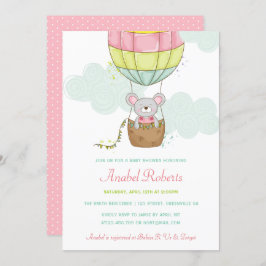 Convite para Chás de fraldas de balão de ar quente
