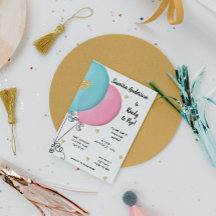 Convite para Chás de fraldas de Balões