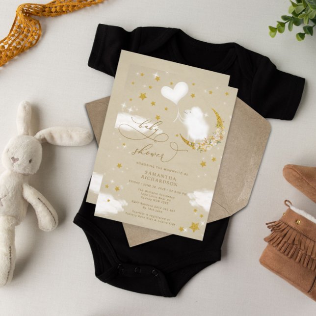 Convite para Chás de fraldas de Balões de Bebê Cut (Criador carregado)