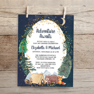 Convite para Chás de fraldas de Casais do Woodland