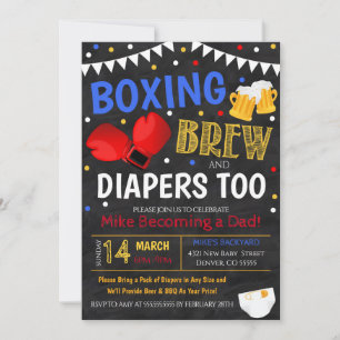 Convite para Chás de fraldas de cerveja e in a box