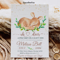 Convite para Chás de fraldas de cervos de arbustos