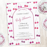 Convite para Chás de fraldas de Cherry