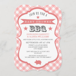 Convite para Chás de fraldas de churrasco Gingham/