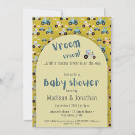 Convite para chás de fraldas de condutores de trat