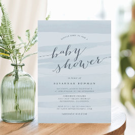 Convite para Chás de fraldas de Cores Aquáticas Az