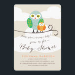 Convite para Chás de fraldas de Corujas Visitadas<br><div class="desc">Convites para chuveiros de bebês impressos com beleza que podem ser personalizados com seu texto. Verifique a loja de Impressões Origami para mais convites para chuveiros de bebês! Para alterar/adicionar texto: Clique no botão laranja "Personalizar" à esquerda. Agora você pode, usando as ferramentas de edição à direita, alterar todo o...</div>