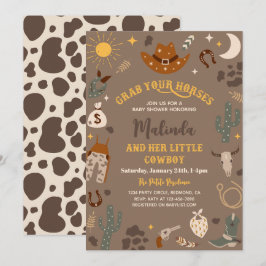 Convite para Chás de fraldas de cowboy | Bebê Ocid