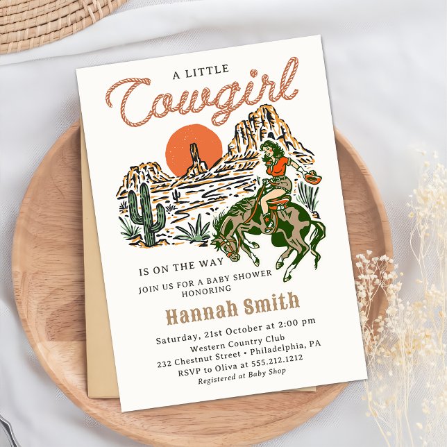 Convite para Chás de fraldas de Cowgirl Ocidental (Criador carregado)