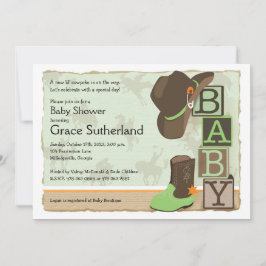 Convite para Chás de fraldas de Cowpoke Ocidental