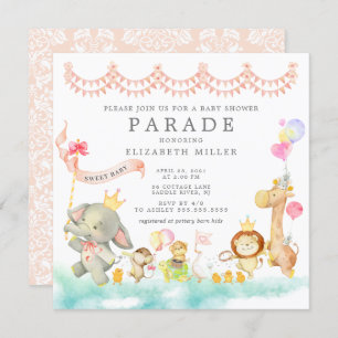 Convite para Chás de fraldas de desfile de bebês d