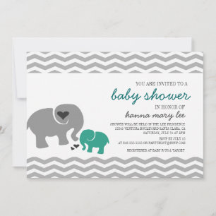 Convite para Chás de fraldas de elefante