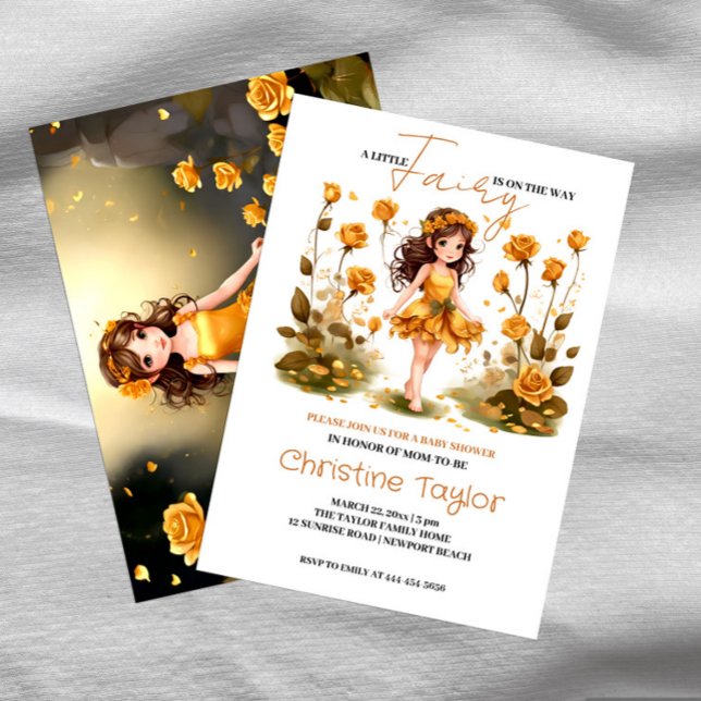 Convite para Chás de fraldas de fada (Criador carregado)