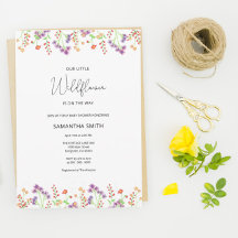 Convite para Chás de fraldas de flor selvagem