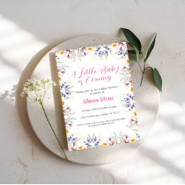 Convite para Chás de fraldas de flor selvagem